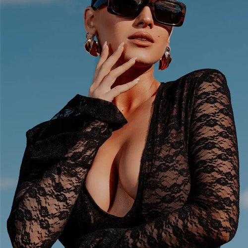 Load image into Gallery viewer, Elegant Lace Long Sleeve Sexy Maxi Dress For Women Fashion Deep V Neck Bodycon Party Club Sexy Long Dress Fashion
