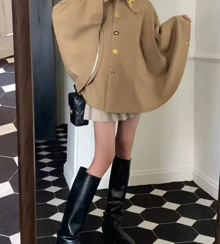 Solid Loose Spliced Buttons Casual Jackets for Women Lapel Long Sleeves Elegant Jacket Female Fashion Clothing New