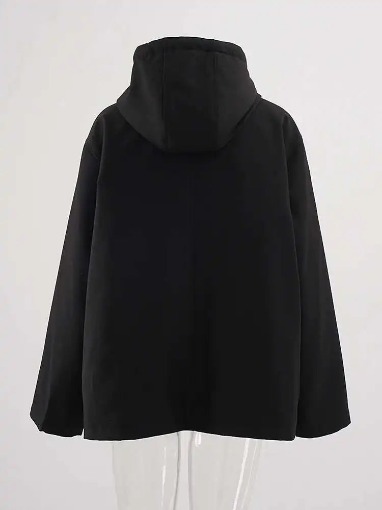 Women Khaki Pocket Big Size Casual Trench New Hooded Long Sleeve Windbreaker Fashion Tide Spring Autumn 2025 CPG2469