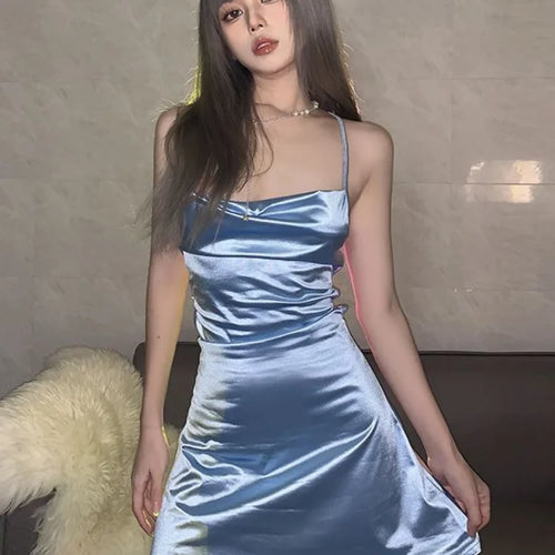 Load image into Gallery viewer, Sexy Club Night Slip Dress Y2k Bandage Party Evening Backless Bodycon Wrap Slim Mini Short Dresses Spaghetti Strap Outfit
