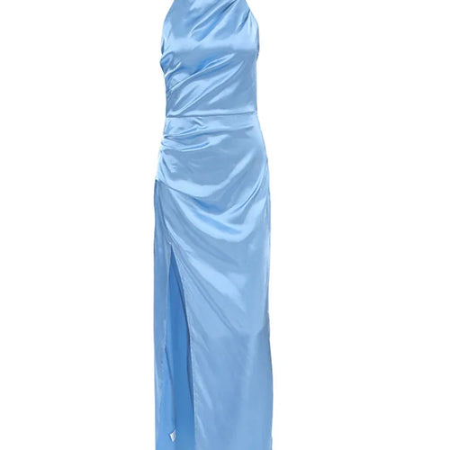 Load image into Gallery viewer, Elegant Hanging Collar Split Long Dress For Women 2024 Summer New Bodycon Vestidos Sleeveless Party Club Evening Dress
