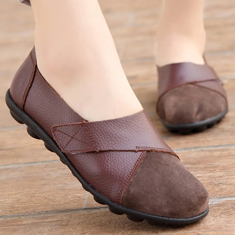 Woman Shoes Soft Leather Low Heels Shoes Women's Elegant Flats 2025 Casual Flat Shoes Women Footwear New Loafers Zapatos Mujer