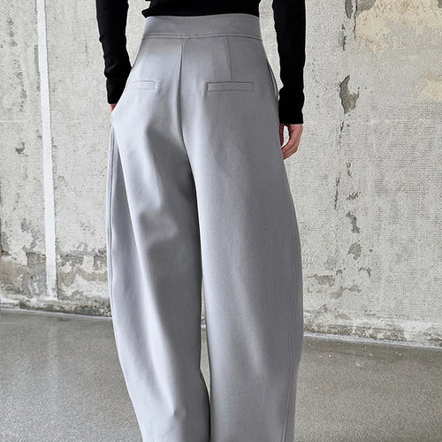 Load image into Gallery viewer, High Waist Black Shaped Brief Pocket Long Wide Leg Pants New Trousers Women Fashion Tide Spring Autumn 2025 1DH9486
