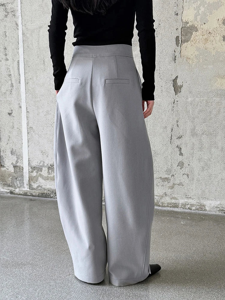 High Waist Black Shaped Brief Pocket Long Wide Leg Pants New Trousers Women Fashion Tide Spring Autumn 2025 1DH9486