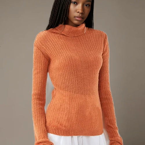 Load image into Gallery viewer, Solid Minimalist Slimming Knitting Sweaters For Women Turtleneck Long Sleeve Casual Pullover Sweater Female Fashion Style
