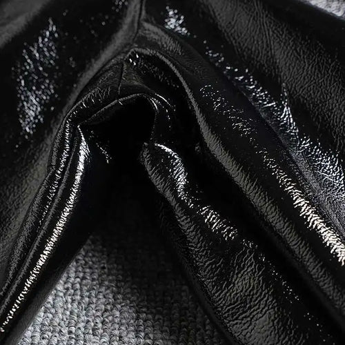 Load image into Gallery viewer, PU Leather Black Brief Big Size Casual Jacket New Lapel Long Sleeve Women Coat Fashion Tide Spring Autumn 2025 CPG2508
