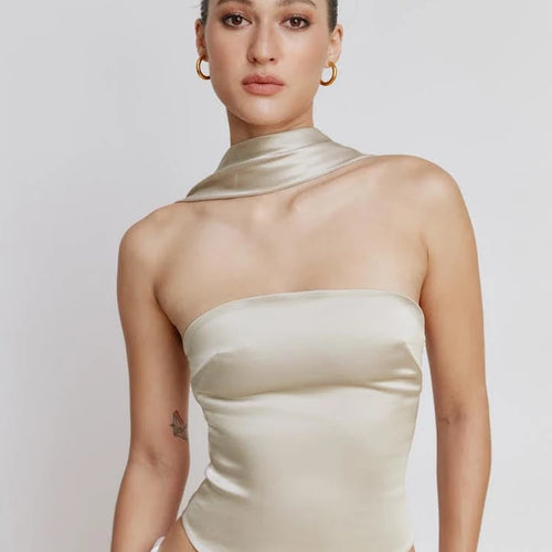 Load image into Gallery viewer, Sexy Bra Hanging Neck For Women Top Sleeveless Slim Fit Wrap Chest Tight Tank Top Female Fashion Versatile Skinny Top

