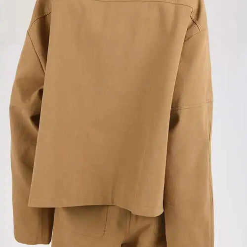 Load image into Gallery viewer, Khaki Big Size Coat Wide Leg Pants Two Piece Suit New Lapel Long Sleeve Women Fashion Tide Spring Autumn 2025 28W105
