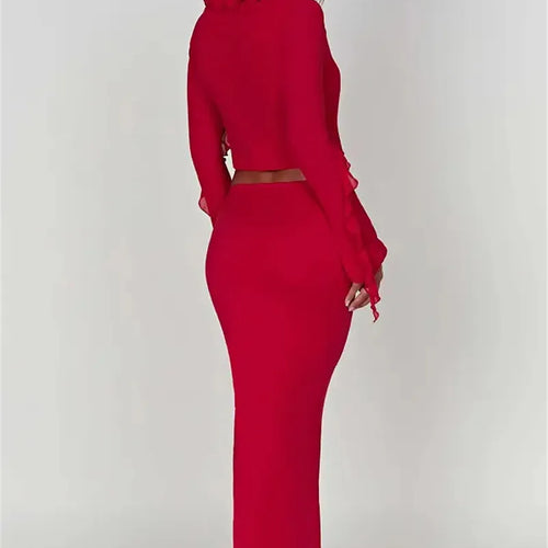 Load image into Gallery viewer, Thickened Fabric Sexy Maxi Skirt Women 2023 Autumn Winter New Solid High Waist Skinny Club Party Long Skirt Elegant
