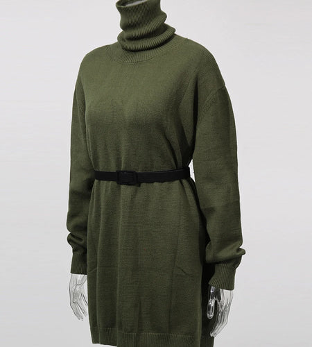 Solid Loose Minimalist Knit Sweaters for Women High Neck Long Sleeves Temperament Sweater Female Fashion Clothes New