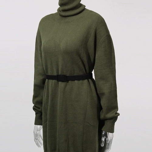 Load image into Gallery viewer, Solid Loose Minimalist Knit Sweaters for Women High Neck Long Sleeves Temperament Sweater Female Fashion Clothes New
