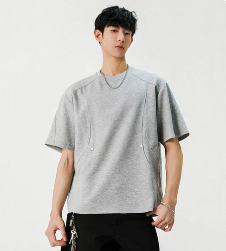 Simple Male T-shirts New Summer O-neck Solid Color Short Sleeved Men's T-shirts Pullover Korean Stylish Tops 2025 9W1247