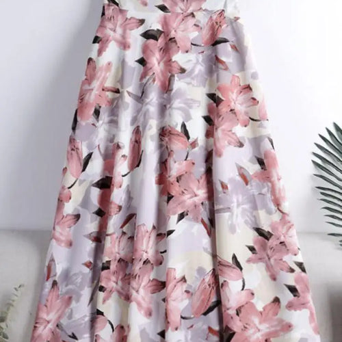Load image into Gallery viewer, Chiffon Print Dot Skirts Womens High Waist All-match Summer Medium Long  A-line Skirt Female Office Lady Pleated Skirt Elegant
