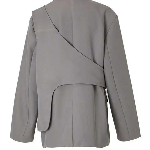 Load image into Gallery viewer, Women Gray Irregular Big Size Blazer New Lapel Long Sleeve Loose Fit Jacket Fashion Tide Spring Autumn 2025 1DF3051
