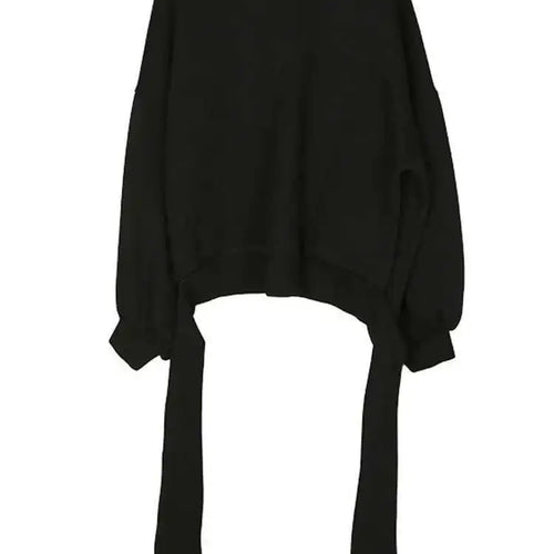 Load image into Gallery viewer, Loose Fit Back Bow Sweatshirt New Round Neck Long Lantern Sleeve Women Big Size Fashion Tide Spring Autumn 2025 JE141
