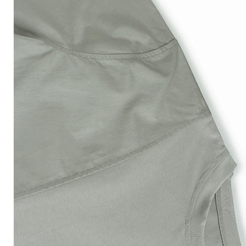 Load image into Gallery viewer, Women Gray Irregular Pocket Spliced Big Size T-shirt New Round Neck Short Sleeve Fashion Tide Spring Summer 2025  1DJ0923
