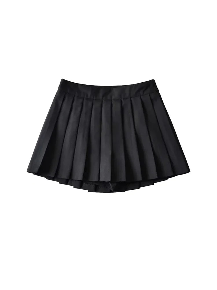 Summer High Waist Skirts Womens Sexy Mini Skirts Vintage Pleated Skirt Korean Tennis Skirts Short White Black