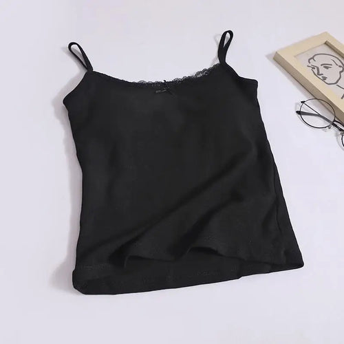 Load image into Gallery viewer, Summer Fashion Women Flower Print Lace Spaghetti Strap Vest Chic Solid Sleeveless Slim Ladies Casual Short Tops Streetwear

