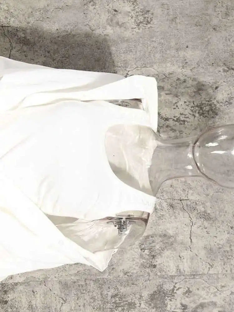 Women White Irregular Knot Split Big Size  Dress New Lapel Long Sleeve Loose Fit Fashion Spring Summer 2025 1X3420