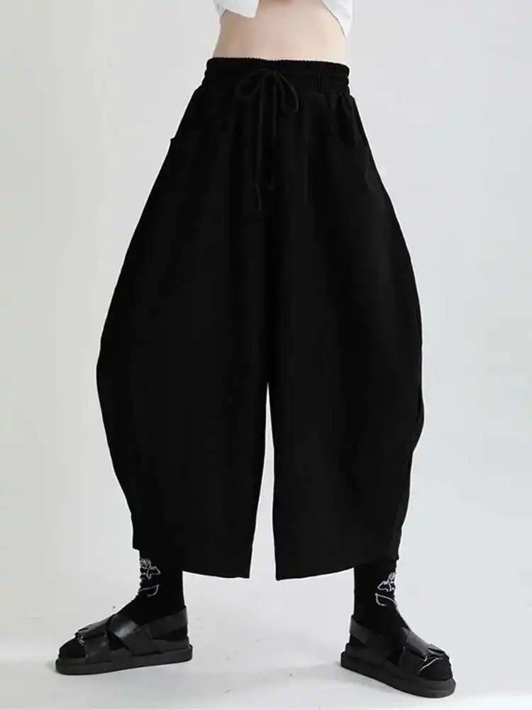 High Elastic Waist Coffee Shaped Long Wide Leg Pants New Loose Fit Trousers Women Fashion Tide Spring Autumn 2025 1DE2958