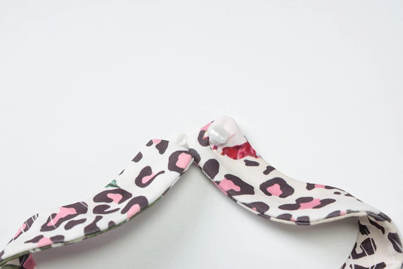 Hollow Out Halter Print Mini Dress For Women Robe Fashion Sleeveless Backless High Waist Ruffled Club Party Dress