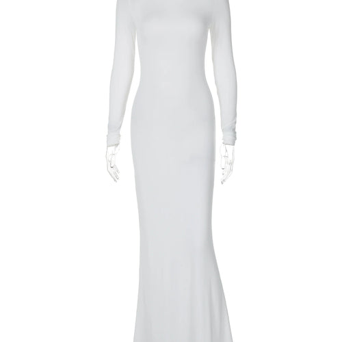 Load image into Gallery viewer, Elegant Solid Turtleneck Long Sleeve Sexy Bodycon Maxi Prom Dress Fall Winter Women Y2K Clothes Evening Party Holiday
