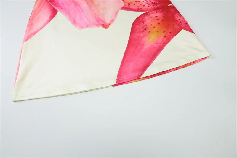 One Shoulder Backless Print Sexy Mini Dress Women Summer New Hollow Out Sleeveless Ruched Beach Club Party Dress