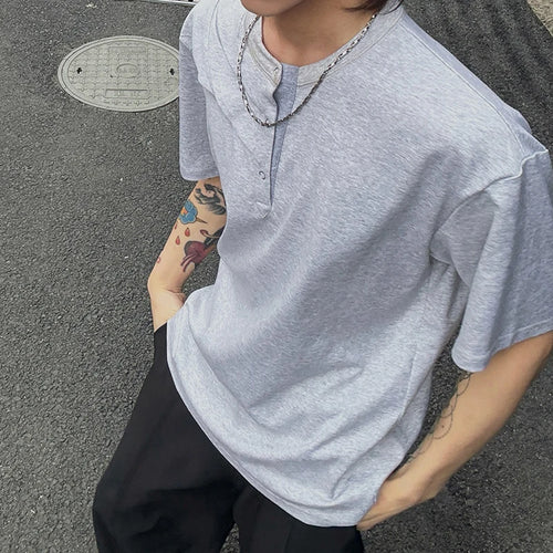 Load image into Gallery viewer, Men's Short Sleeve T-shirt New Summer Regular Round Collar Fashionable Splicing Personalized Male Pullover T-shirts 9W1748
