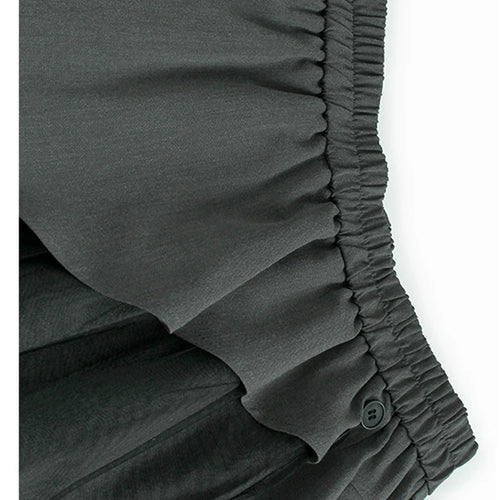 Load image into Gallery viewer, High Elastic Waist Gray Irregular Mesh Spliced Wide Leg Pants New Trousers Women Fashion Tide Spring Autumn 2025 1DJ1324
