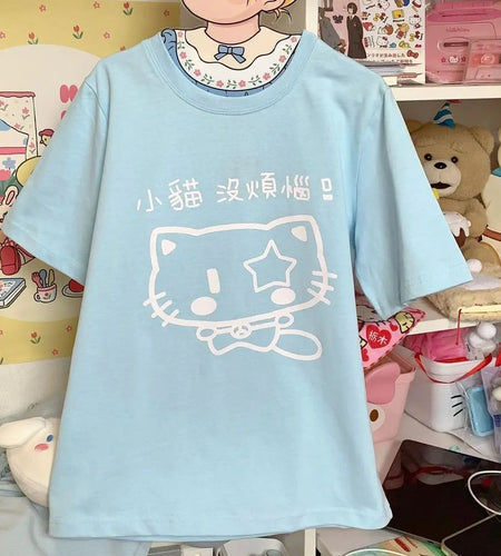 2024 Ropa Mujer Oversized T Shirts for Women Cartoon Print Summer Tees Y2k Tops Cotton Casual Tshirts Fashion Sweet T-shirts