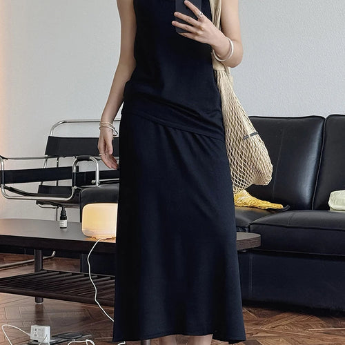 Load image into Gallery viewer, Knitting Vest Half-body Skirt Two Pieces Suit New Round Neck Sleeveless Women Fashion Tide Spring Autumn 2025 1DJ1005
