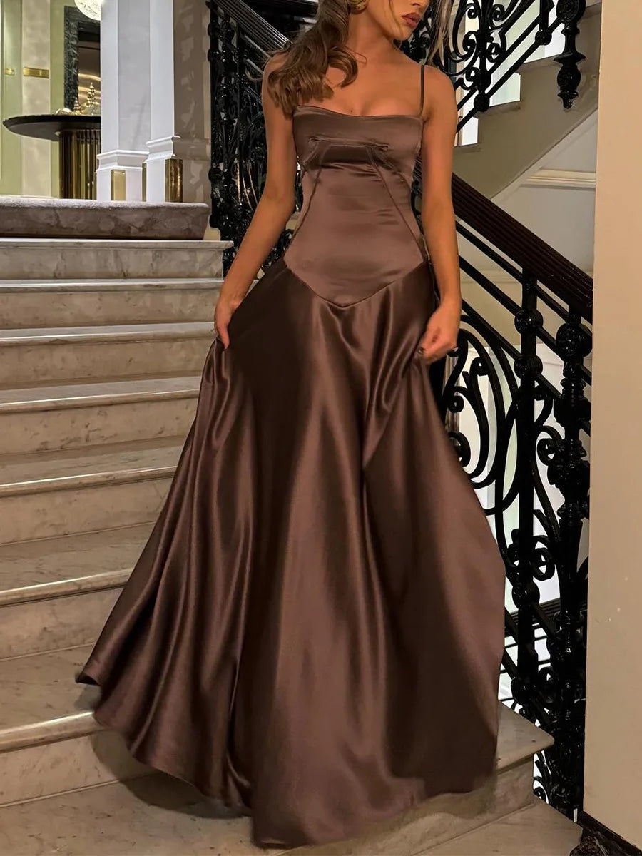 Sexy Camisole Slim Backless Long Dress For Women Elegant Sleeveless Party Club Evening Dress Summer New 2025 Vestidos
