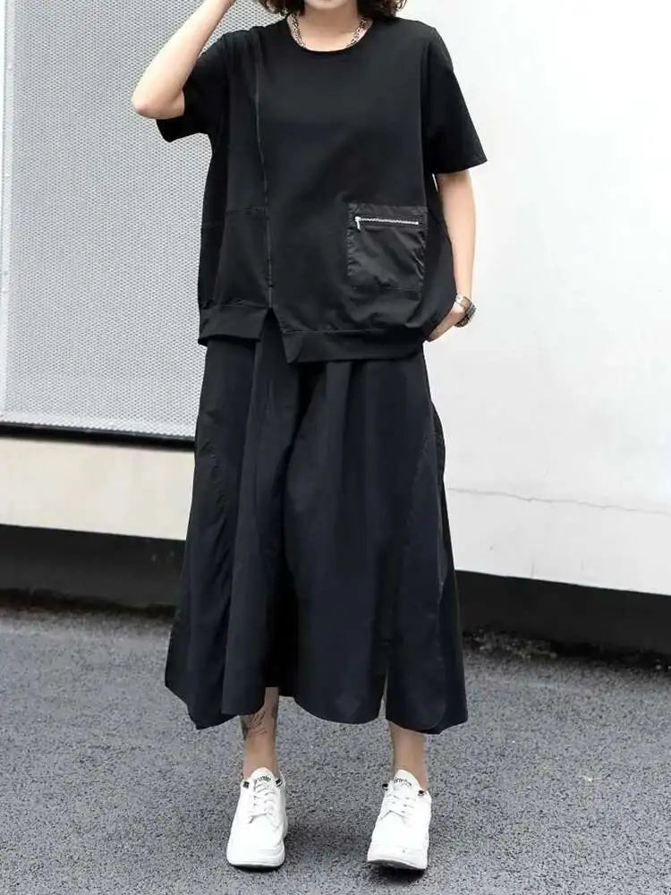 High Elastic Waist Irregular Side Spliced A-line Half-body Skirt Women Fashion Tide New Spring Autumn 2025 1DJ0622