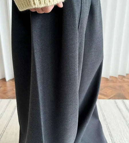 High Waist Gray Brief Shaped Long Wide Leg Elegant Pants New Trousers Women Fashion Tide Spring Autumn 2025 1DH8413