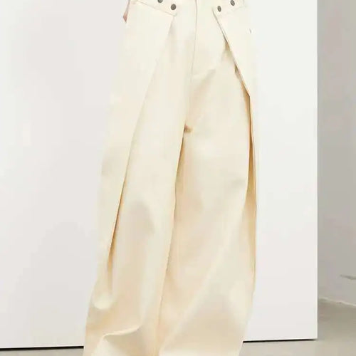 Load image into Gallery viewer, High Waist Black Pleated Button Long Wide Leg Pants New Loose Fit Trousers Women Fashion Tide Spring Autumn 2025 1DF8330
