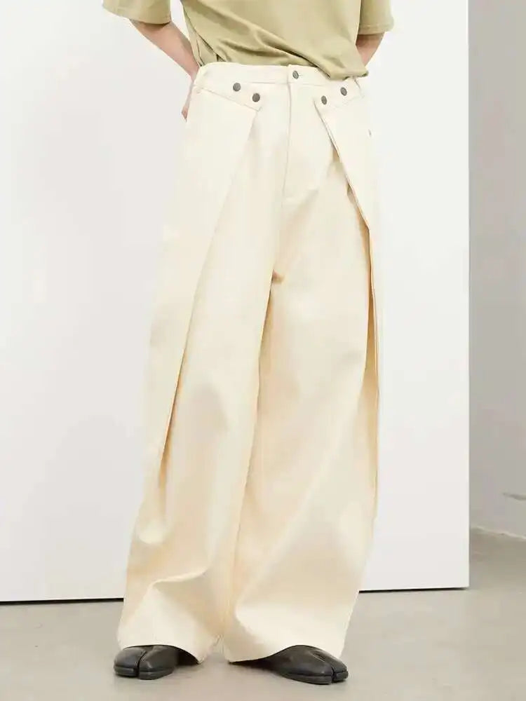 High Waist Black Pleated Button Long Wide Leg Pants New Loose Fit Trousers Women Fashion Tide Spring Autumn 2025 1DF8330