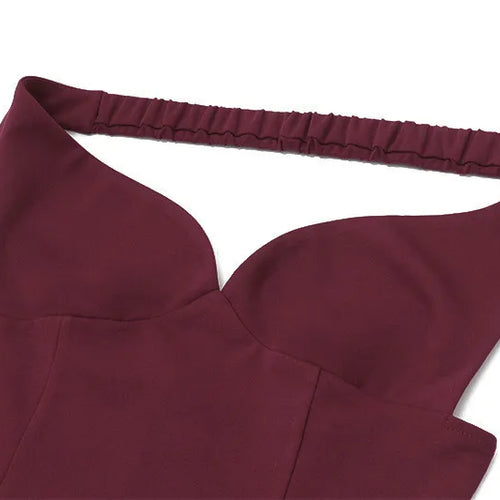 Load image into Gallery viewer, Off-shoulder Backless Sexy Mini Dress For Women Wine Red Sleeveless Strapless High Waist A-line Club Party Sexy Dress
