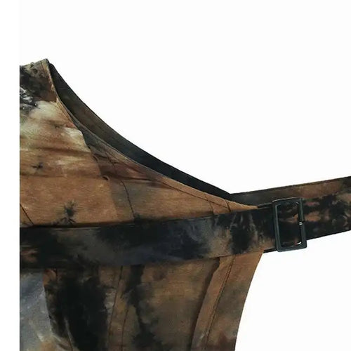 Load image into Gallery viewer, Women Tie Dye Pleated Big Size Casual Strap Dress New Square Collar Sleeveless Fashion Tide Spring Autumn 2025  1DH6611
