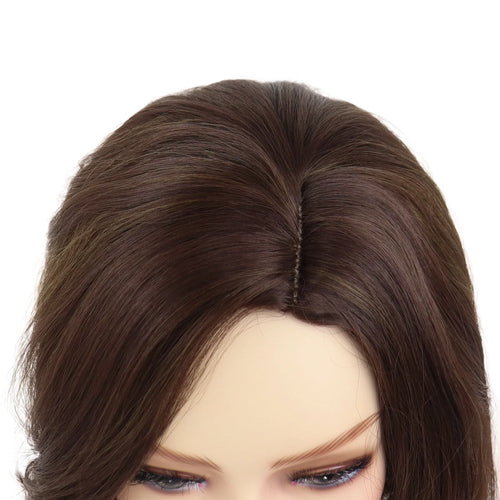 Load image into Gallery viewer, Synthetic Wigs for Women Short Hair Brown Color Natural Hairstyle Curly Wigs Bob Mommy Wig Highlight with Side Bangs
