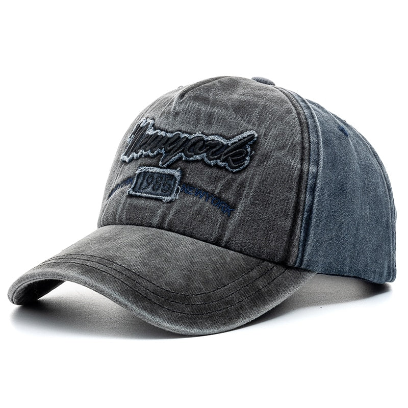 Unisex Washed Cotton Cap Letter Embroidery Vintage Baseball Cap Men Women Adjustable Casual Outdoor Streetwear Hat