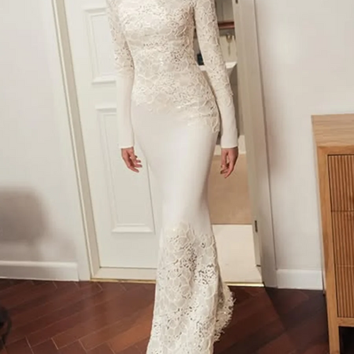 Load image into Gallery viewer, Solid Hollow Out Slimming Dresses For Women O Neck Long Sleeve Slimming Temperament Dress Female Fashion Style New
