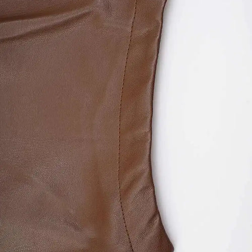 Load image into Gallery viewer, Women Black  Pu Leather Pockets Big Size Long Vest Dress New V-Neck Sleeveless Fashion Tide Spring Autumn 2025 CPG2085
