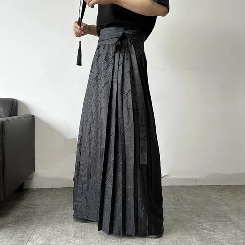 Load image into Gallery viewer, Summer textured pleated men&#39;s and women&#39;s tied horse face skirt trend pleated long skirt P
