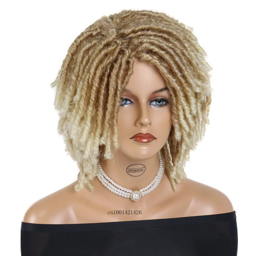 Load image into Gallery viewer, Synthetic Hair Coiled Twists Wigs Women Short Dreadlocks Afro Curly Hairstyles Layered Twisted Locks Locs Realistic Weaving Cap
