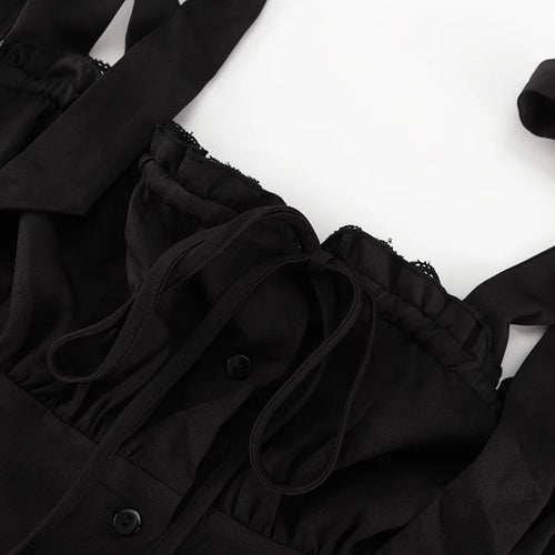 Load image into Gallery viewer, Sleeveless Ruffled Sexy Mini Dress For Women Robe Spaghetti Strap Backless Lace-up Bodycon Dress Elegant Clubwear
