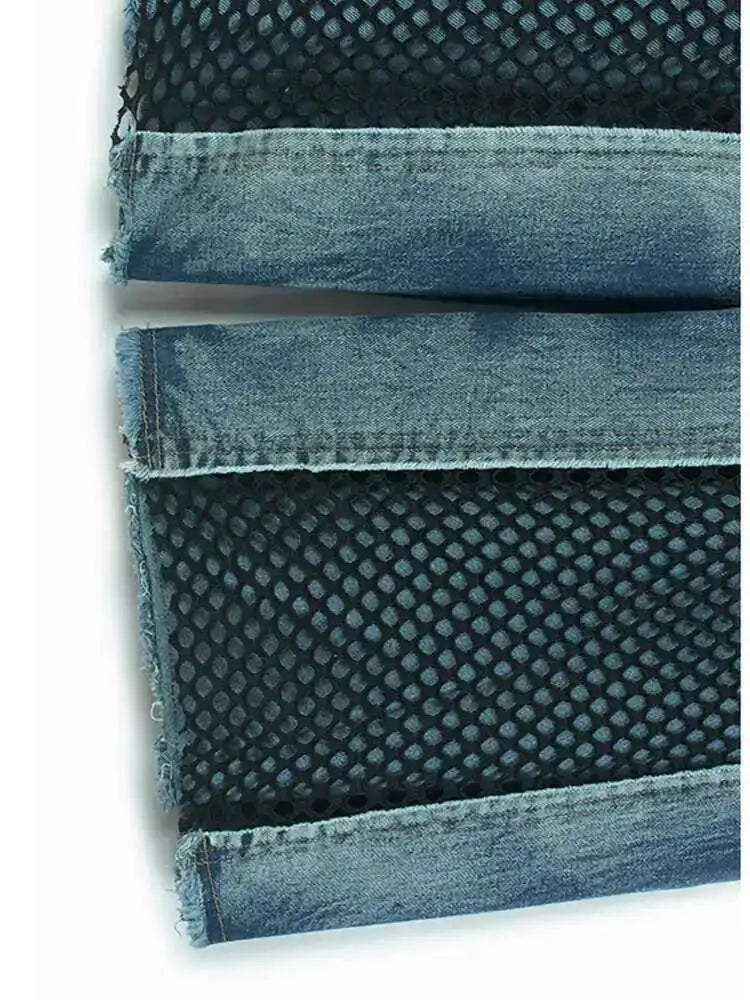 Big Size Denim Vest Wide Leg Pants Two Piece Suit New V-Neck Sleeveless Women Fashion Tide Spring Autumn 20251DH9963