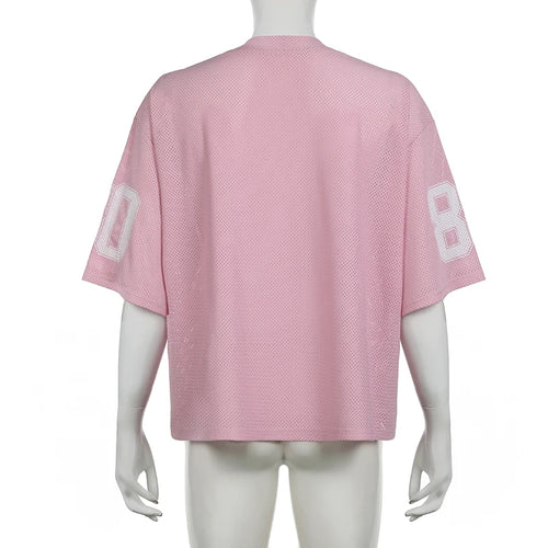 Load image into Gallery viewer, Casual Digital Printed Loose Women Tops Sporty Chic Soft Summer T shirt Streetwear Pink Girls Tee Shirts Outfits New
