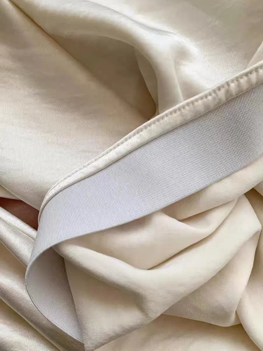 Spring Summer French Solid Elegant Sexy Club A-line Pleated Long Skirt Women High Waist Vacation Slim Wrap Hip Fishtail Skirts