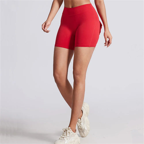 Load image into Gallery viewer, Deep V Back Yoga Shorts Women Pocket Scrunched Butt Gym Leggings High Waist Push Up Tights Sexy Booty Sports Shorts Fitness
