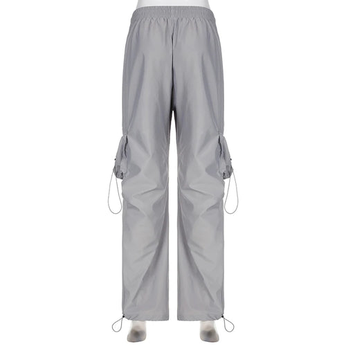 Load image into Gallery viewer, Harajuku Solid Drawstring Cargo Pants Female Streetwear Tech Pockets Draped Baggy Trousers Hip Hop Sweatpants Outfits

